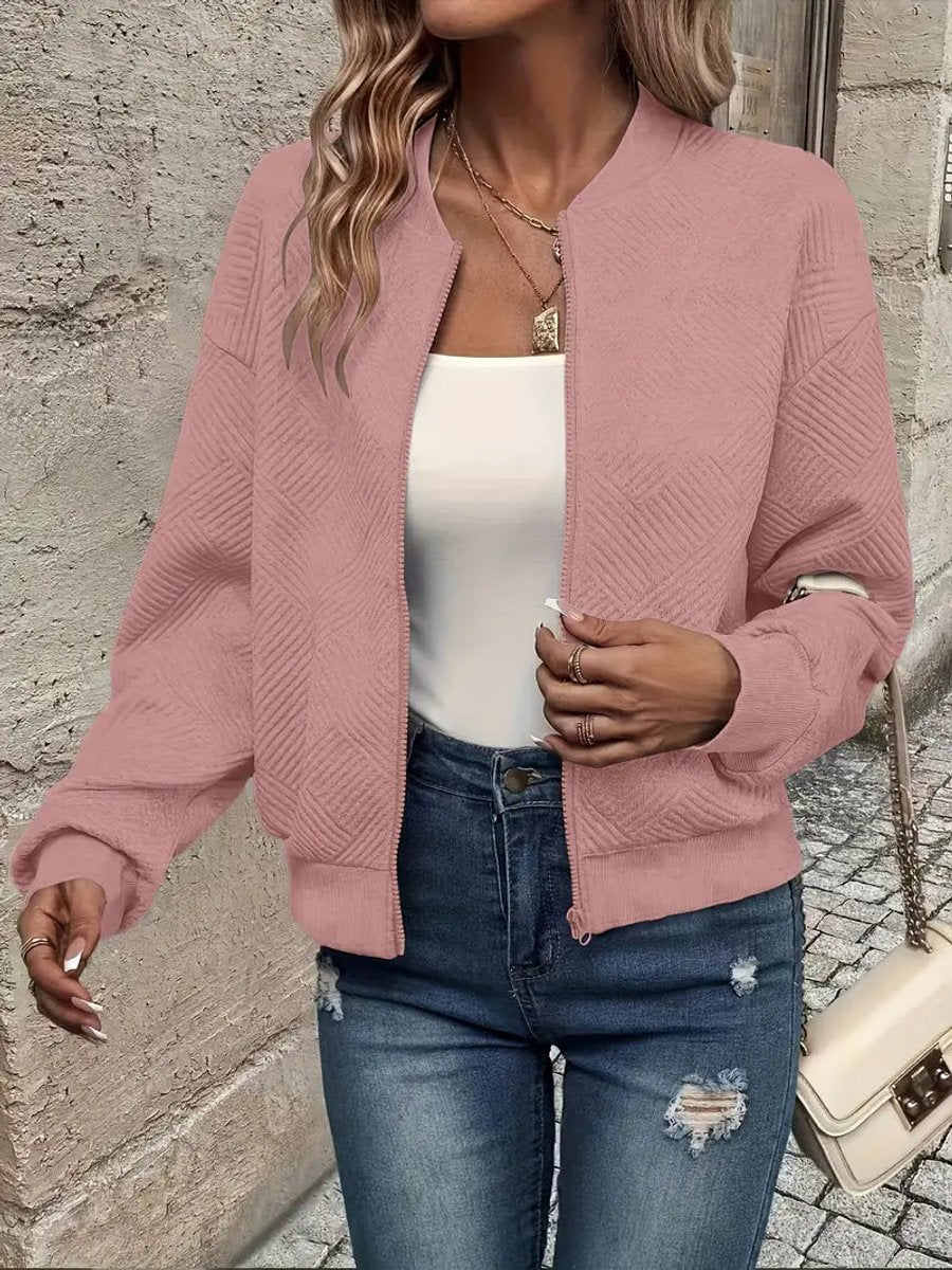 Etta | Women's Cropped Quilted Zip up Sweater