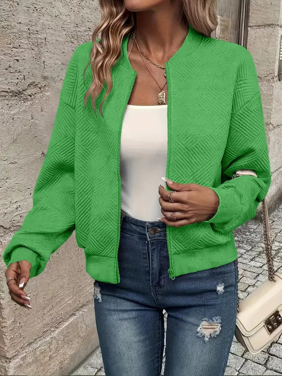 Etta | Women's Cropped Quilted Zip up Sweater