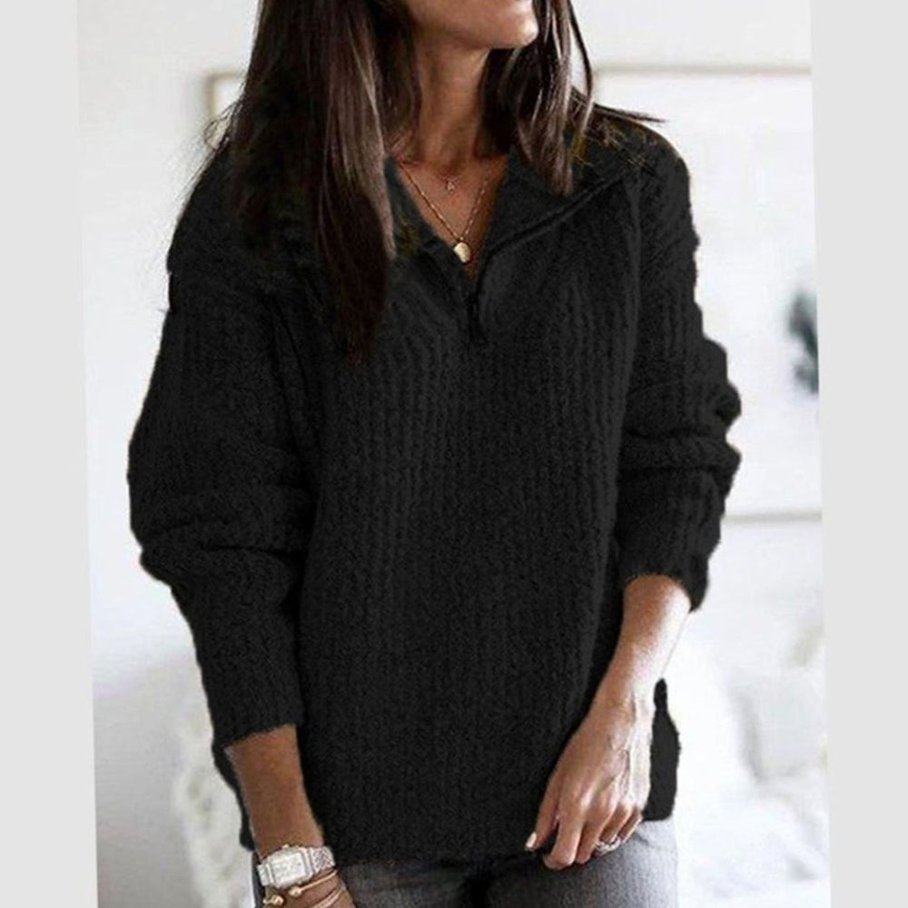 Eulalia | Women's Cable Knit Quarter Zip Sweater