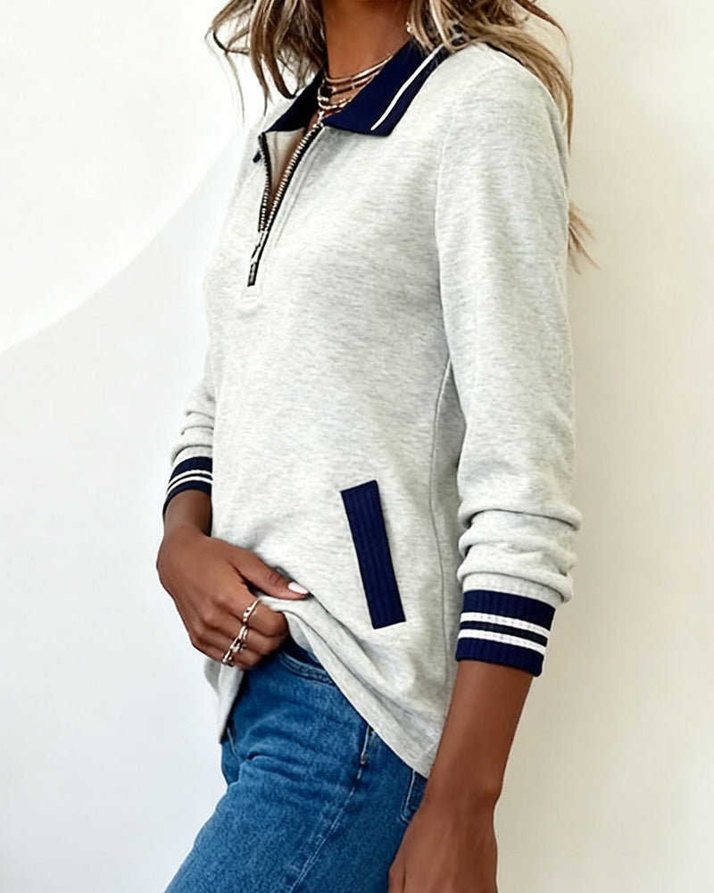 Fabienne | Women's Oversized Collared Zip up Sweater