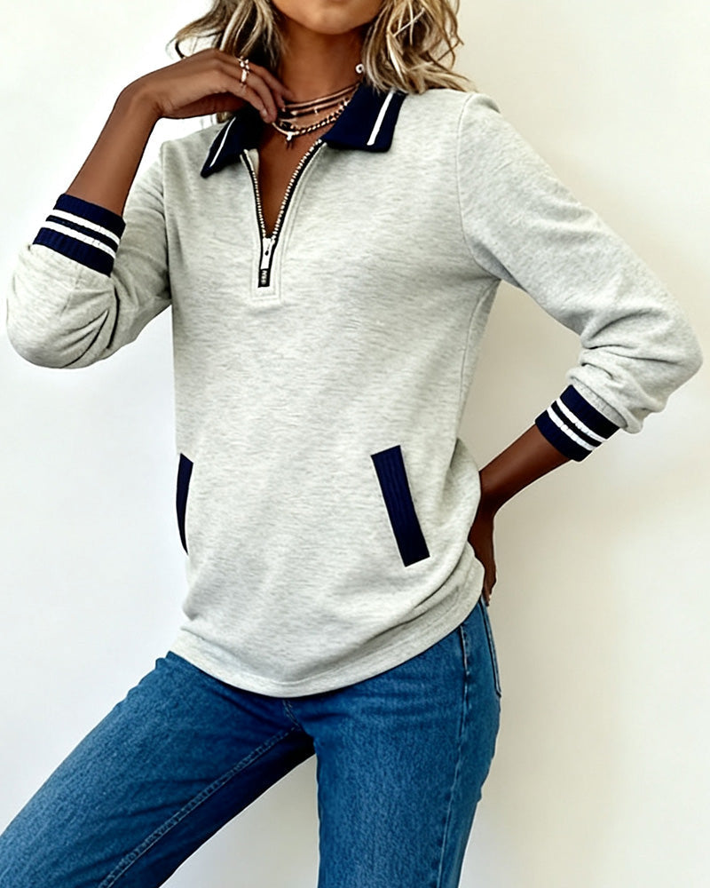 Fabienne | Women's Oversized Collared Zip up Sweater