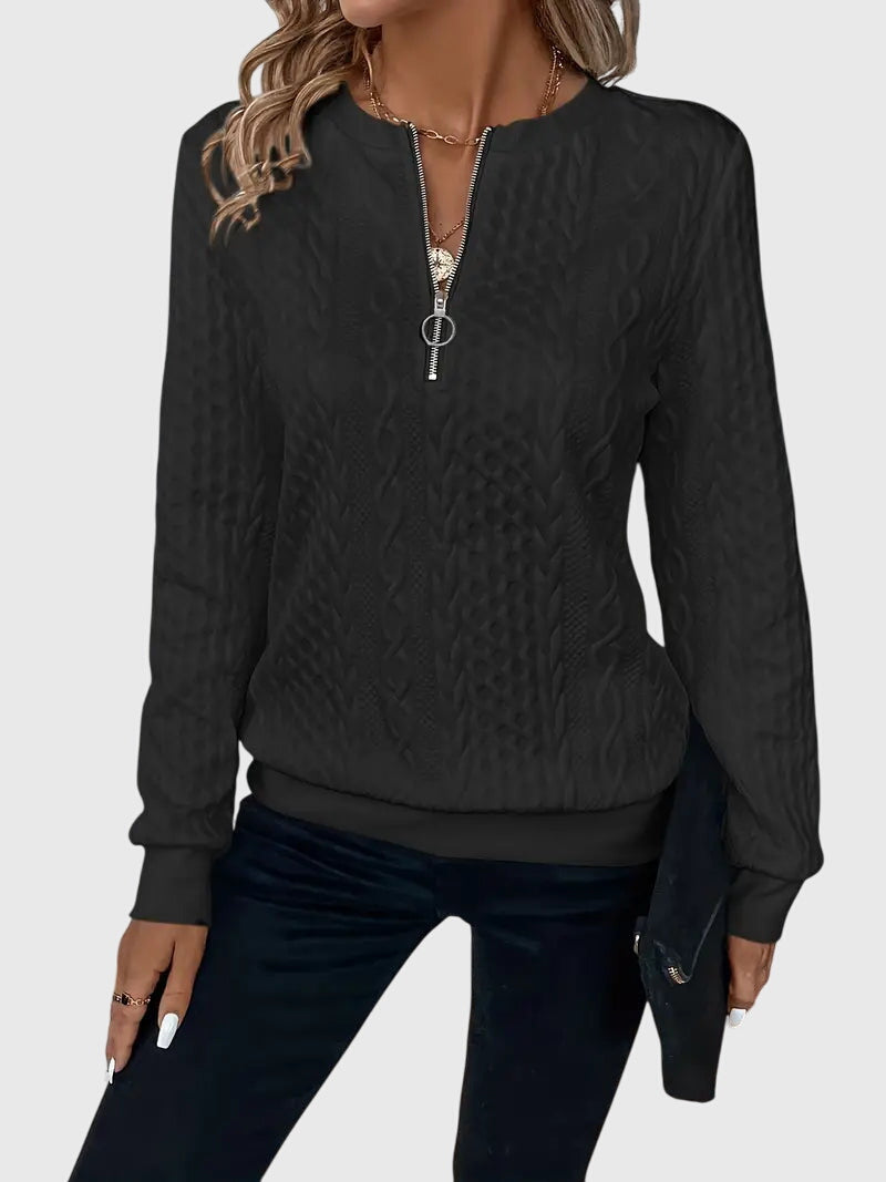 Faye | Women's Zip up Sweater Knitted Soft Knit