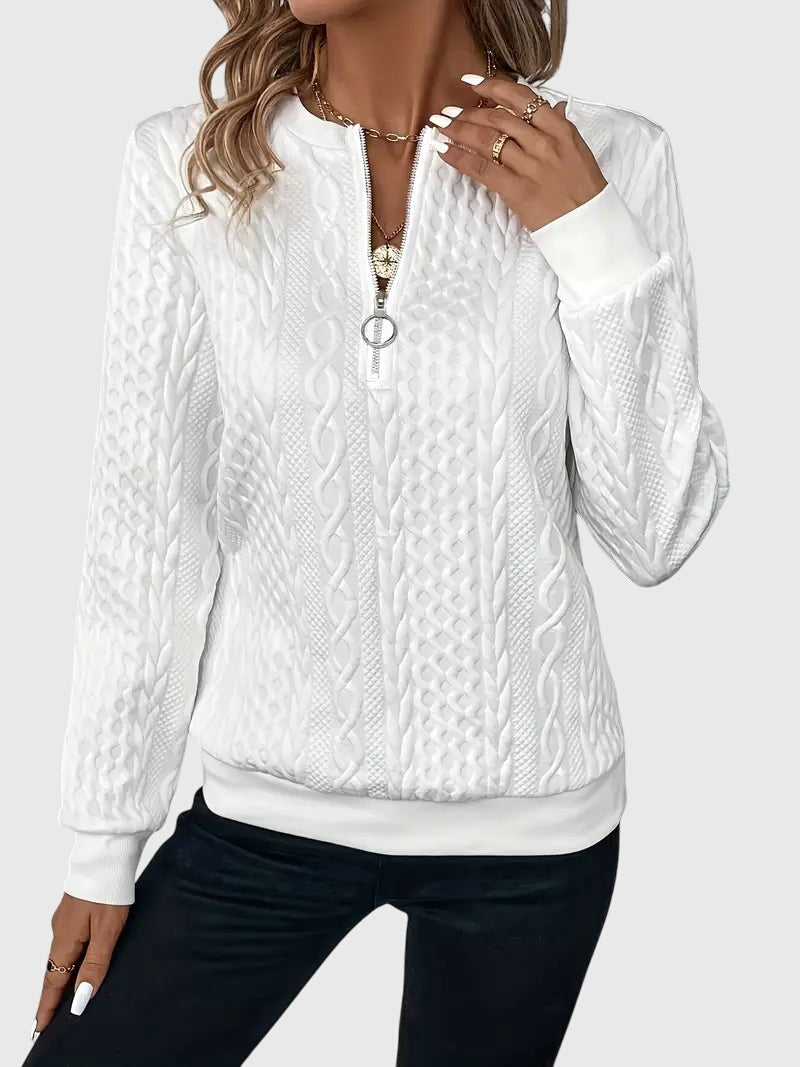 Faye | Women's Zip up Sweater Knitted Soft Knit