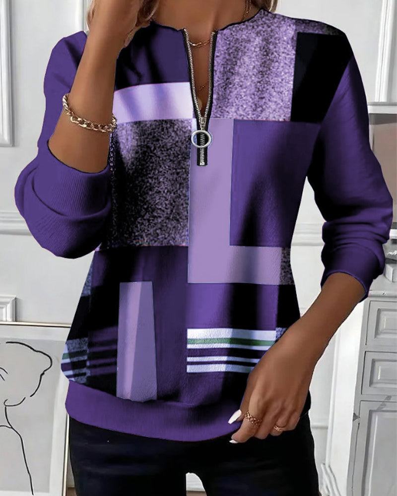 Fenna | Women's Half Zip Sweater Floral Knitted
