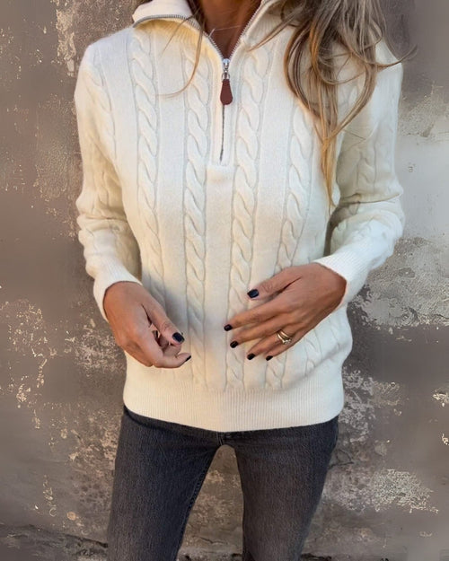 Fiona | Women's Zip up Sweater Knitted