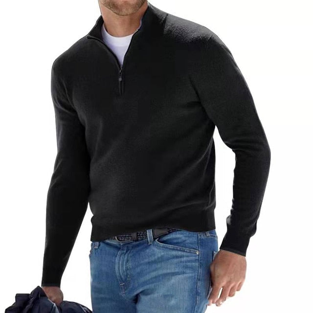 Gareth | Men's Zip up Knit Sweater
