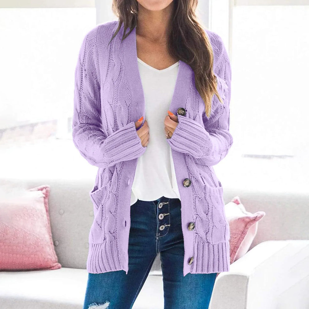 Genevieve | Women's Button Front Cardigan Knitted