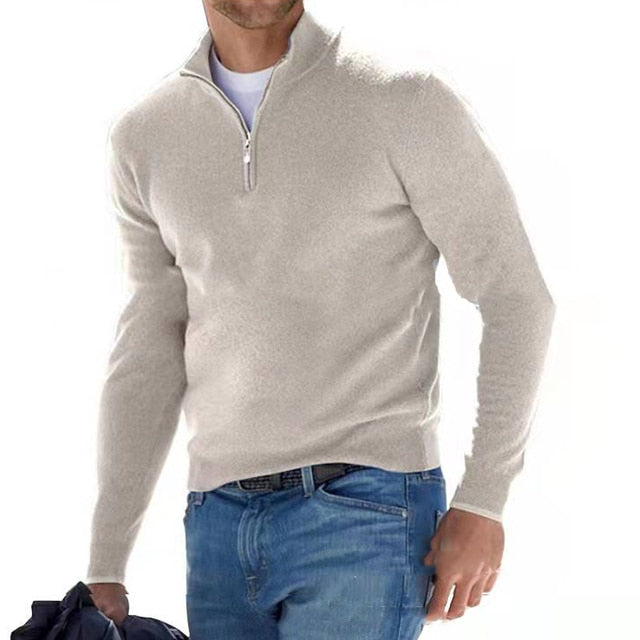 Godfrey | Men's V Neck Zip up Sweater