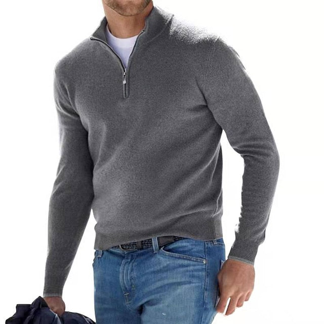 Godfrey | Men's V Neck Zip up Sweater
