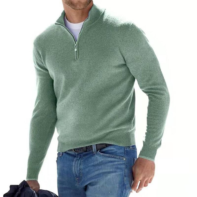 Godfrey | Men's V Neck Zip up Sweater