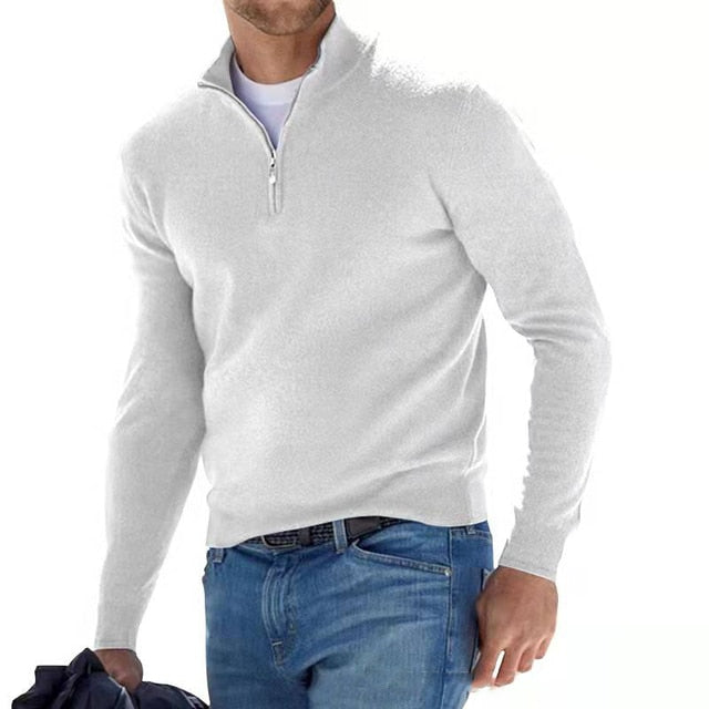 Godfrey | Men's V Neck Zip up Sweater