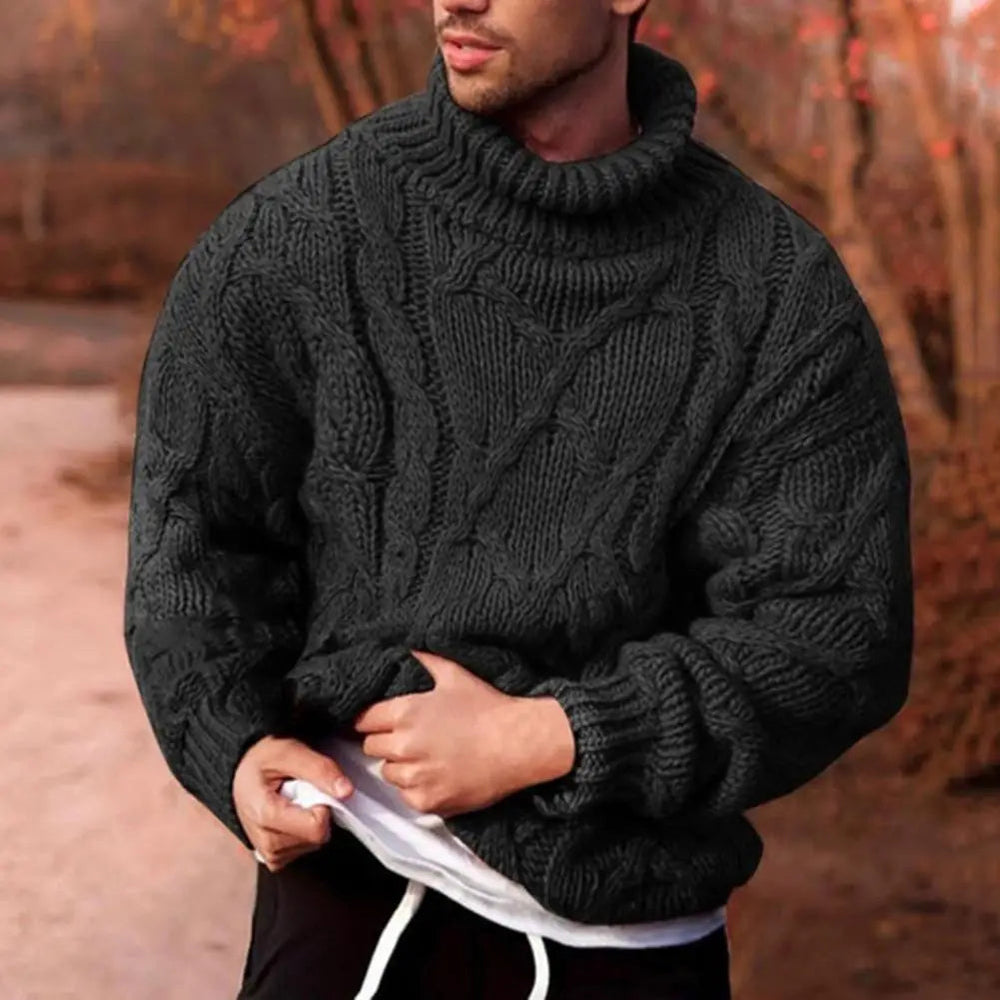 Harlan | Men's Cable Knit Turtleneck Sweater