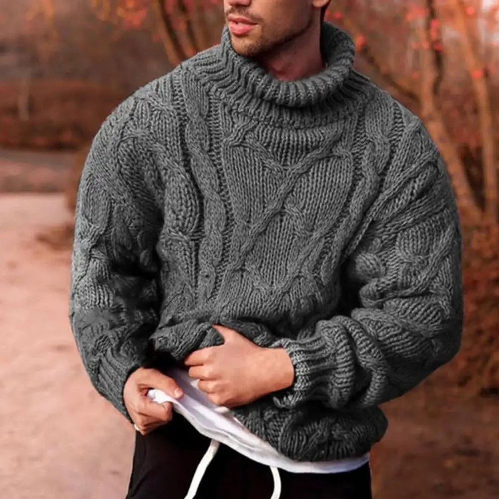Harlan | Men's Cable Knit Turtleneck Sweater