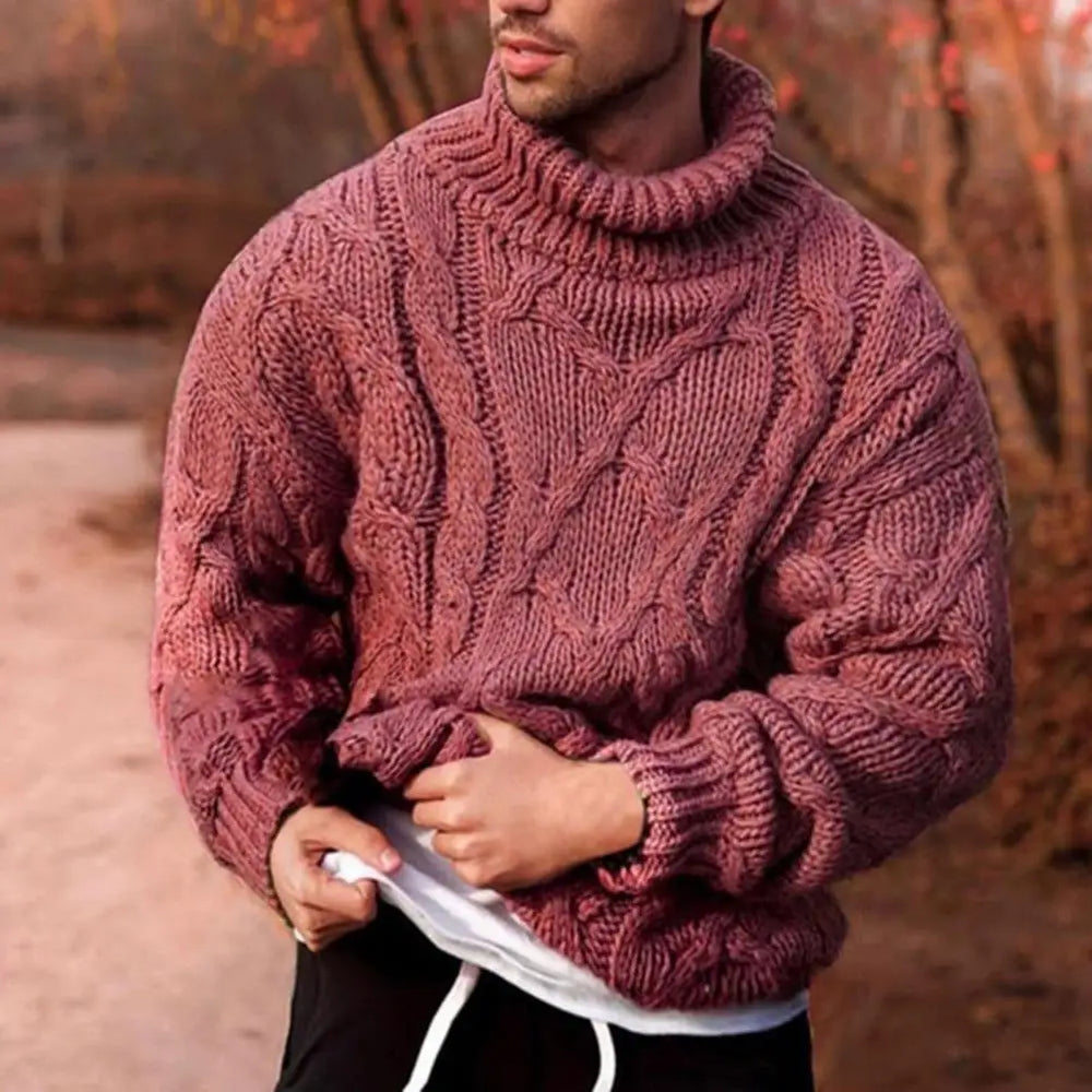 Harlan | Men's Cable Knit Turtleneck Sweater