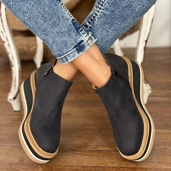 Inara | Women's Low Heel Leather Ankle Boots