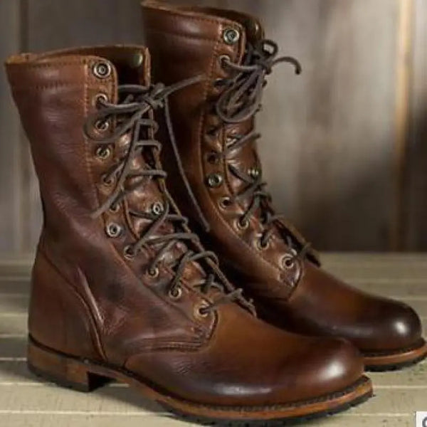 Isolde | Women's Lace up Leather Boots Fur Lined