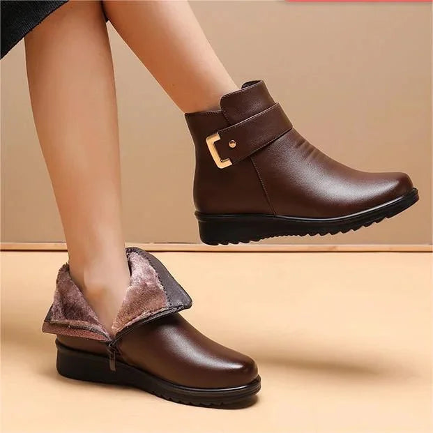 Ivy | Women's Leather Boots Ankle Flat
