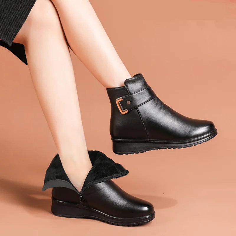 Ivy | Women's Leather Boots Ankle Flat