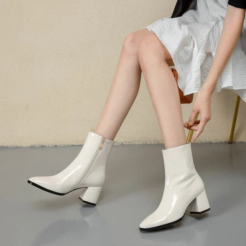 Juliette | Women's Leather Ankle Boots Heeled