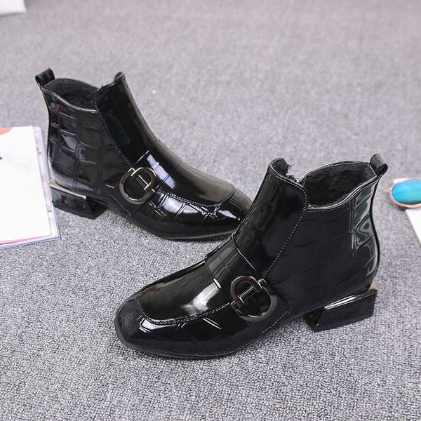 Katrina | Women's Buckle Ankle Boots Leather