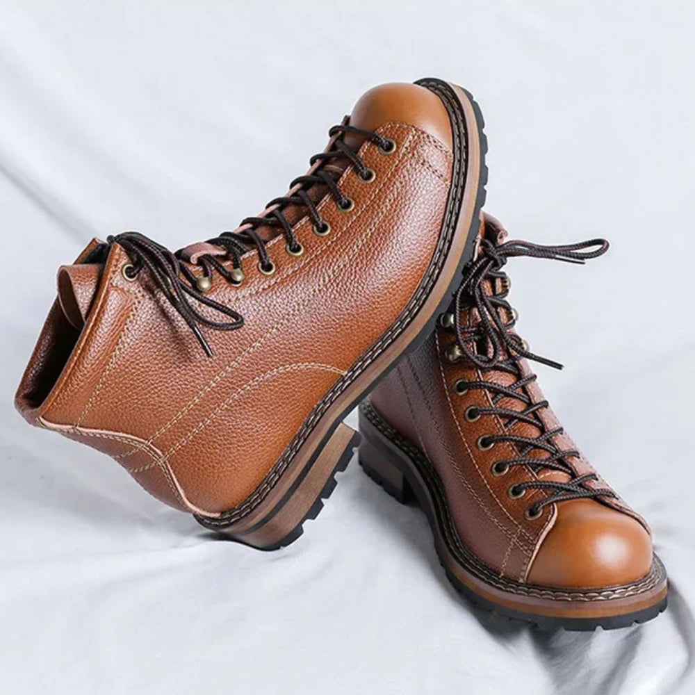 Lasse | Men's Leather Boots Brogue Dress