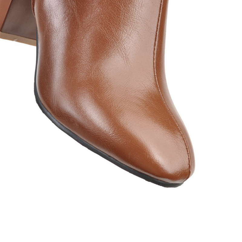 Lilian | Women's Leather Ankle Boots Zip Heeled