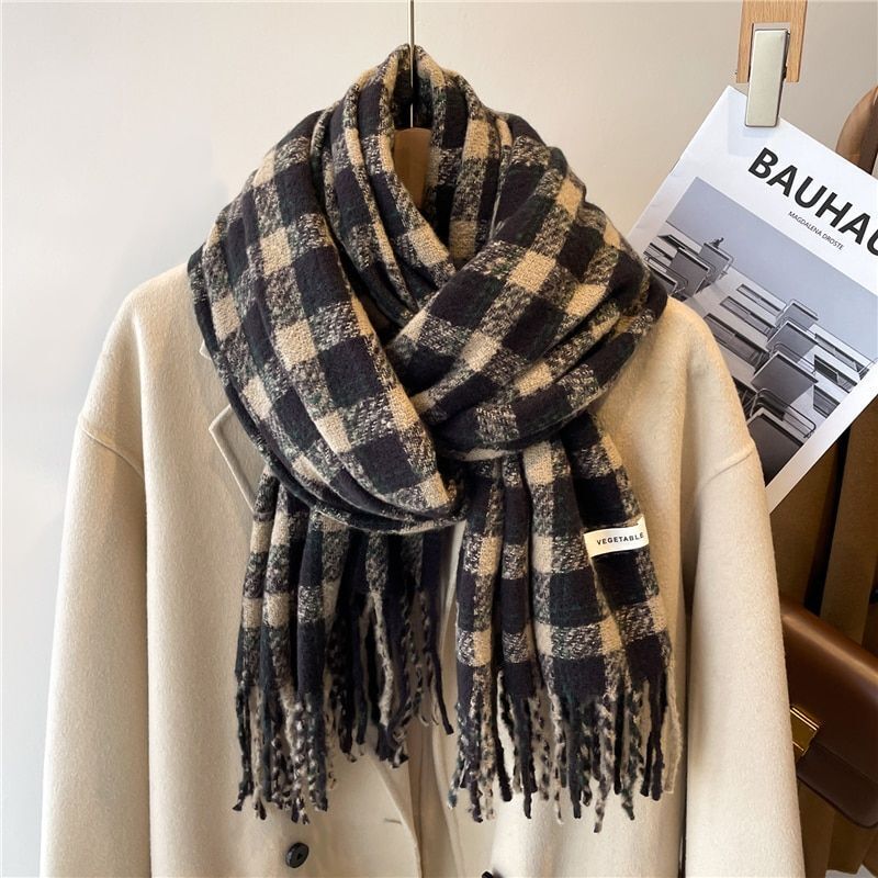 Noelle | Women's Blanket Scarf Tartan Winter