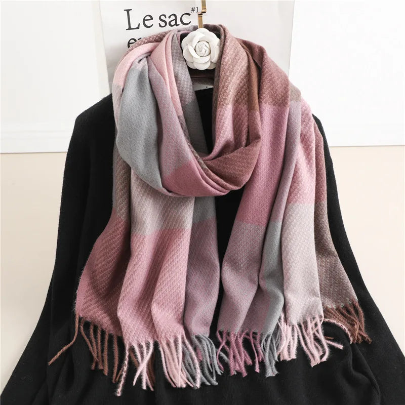 Noelle | Women's Blanket Scarf Tartan Winter
