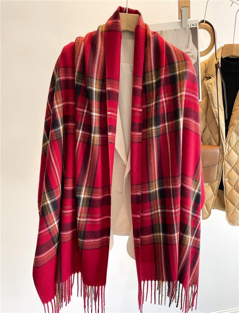 Noelle | Women's Blanket Scarf Tartan Winter
