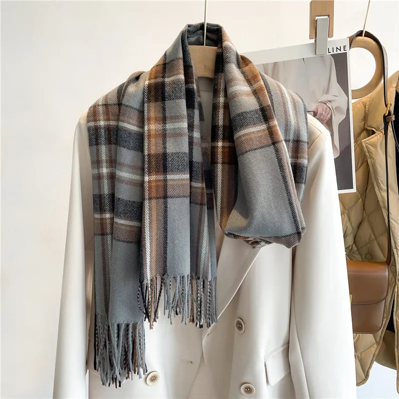 Noelle | Women's Blanket Scarf Tartan Winter