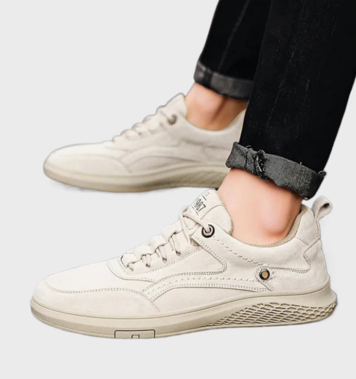 Pascal | Men's Leather Sneakers Lace up White